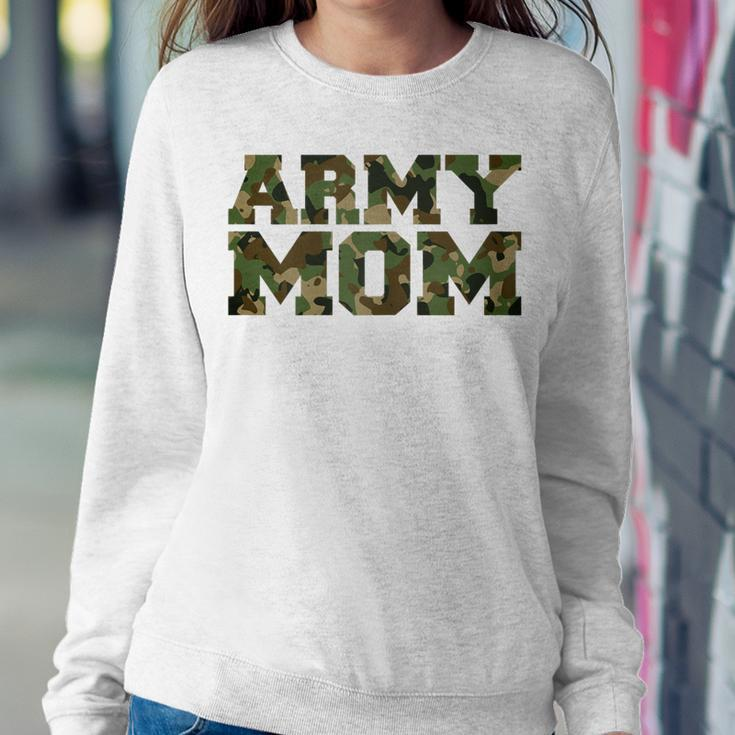Army Mom Distressed Font With Army Pattern Mom Of Us Army Women Sweatshirt Unique Gifts