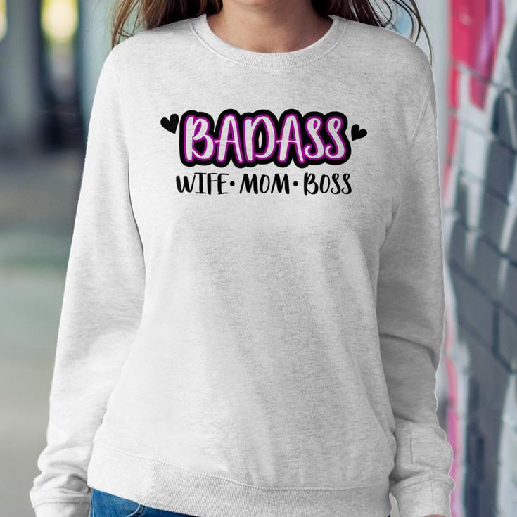 Badass Wife Mom Boss Moms Life Cute Working Women Sweatshirt Unique Gifts