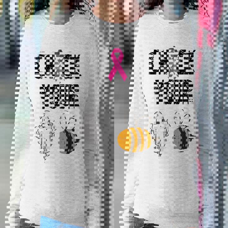 Check Your Boo Bees Breast Cancer Halloween Women Sweatshirt Unique Gifts