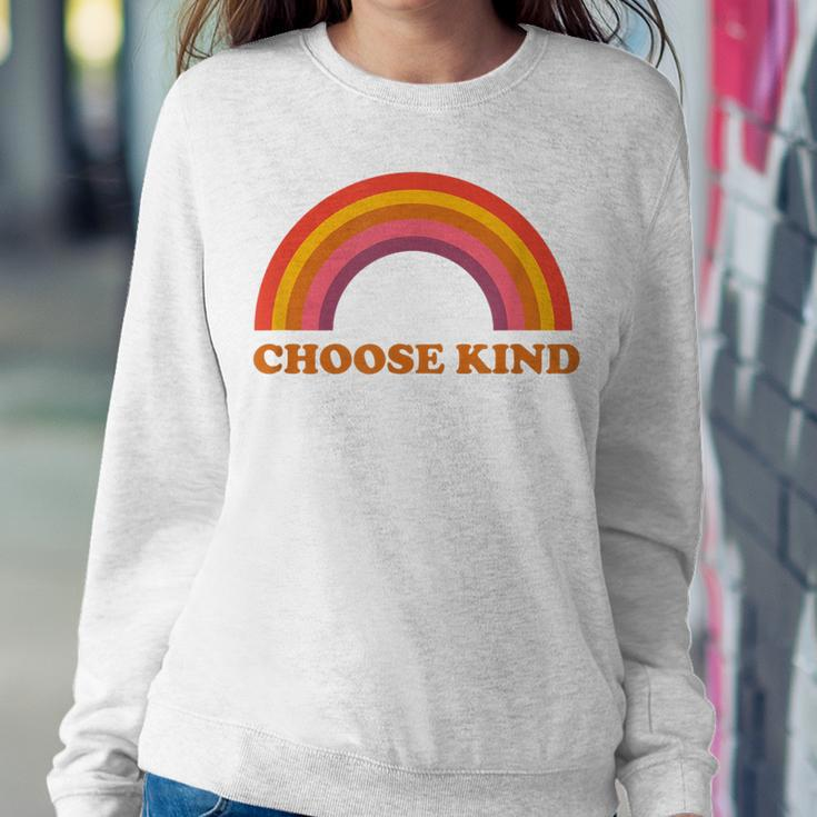 Choose Kind Retro Rainbow Choose Kind Women Sweatshirt Unique Gifts