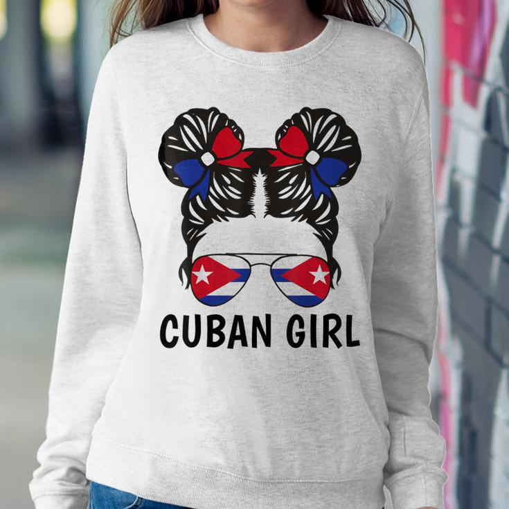 Cuban Girl Messy Hair Cuba Flag Cubanita Youth Women Sweatshirt Personalized Gifts