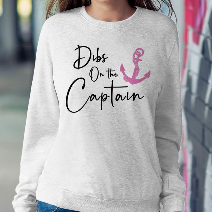 Dibs On The Captain Women Crewneck Graphic Sweatshirt Funny Gifts