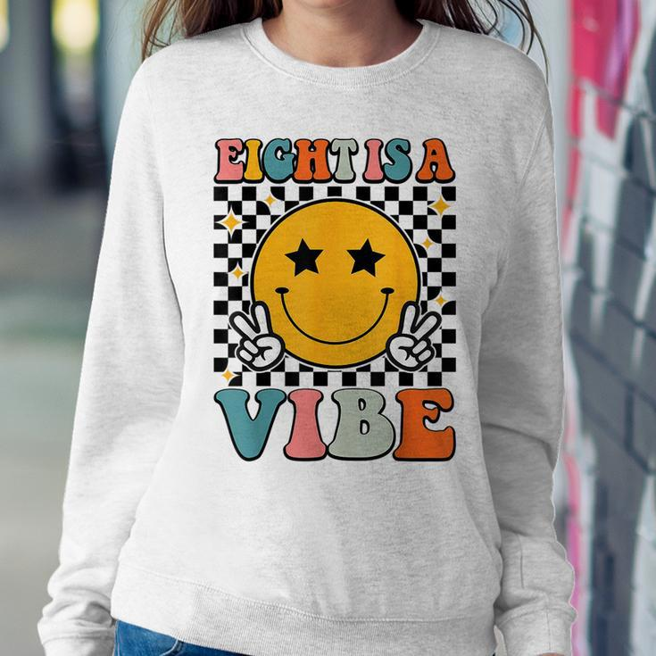 Eight Is A Vibe 8Th Birthday Groovy Boys Girls 8 Years Old Women Sweatshirt Unique Gifts