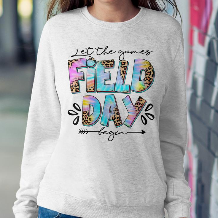 Field Day Let Games Start Begin Leopard Tie Dye Kids Teacher Women Sweatshirt Unique Gifts