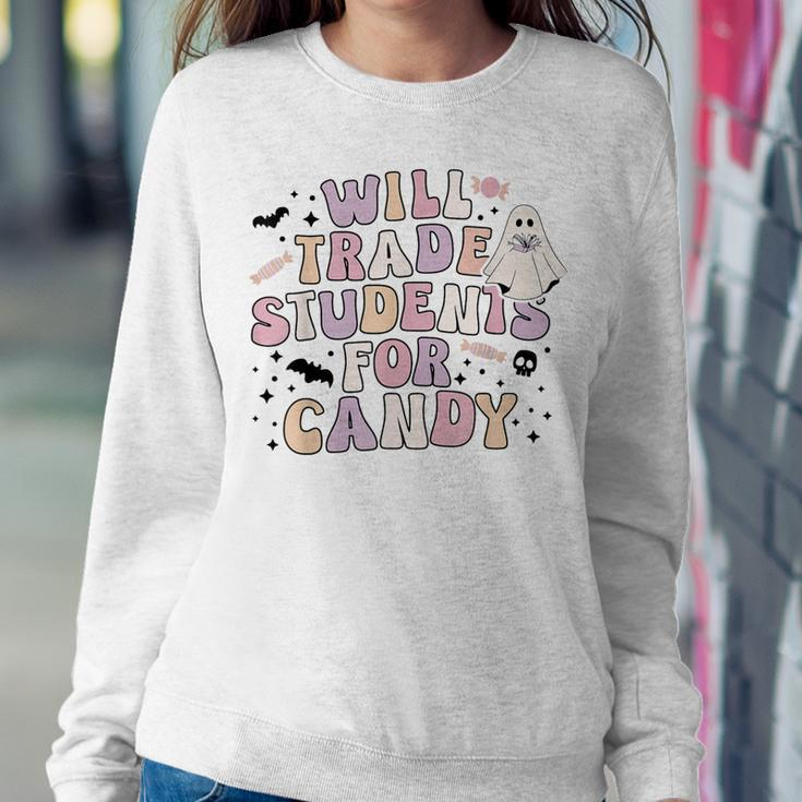 I Will Trade Students For Candy Teachers Halloween Women Sweatshirt Unique Gifts
