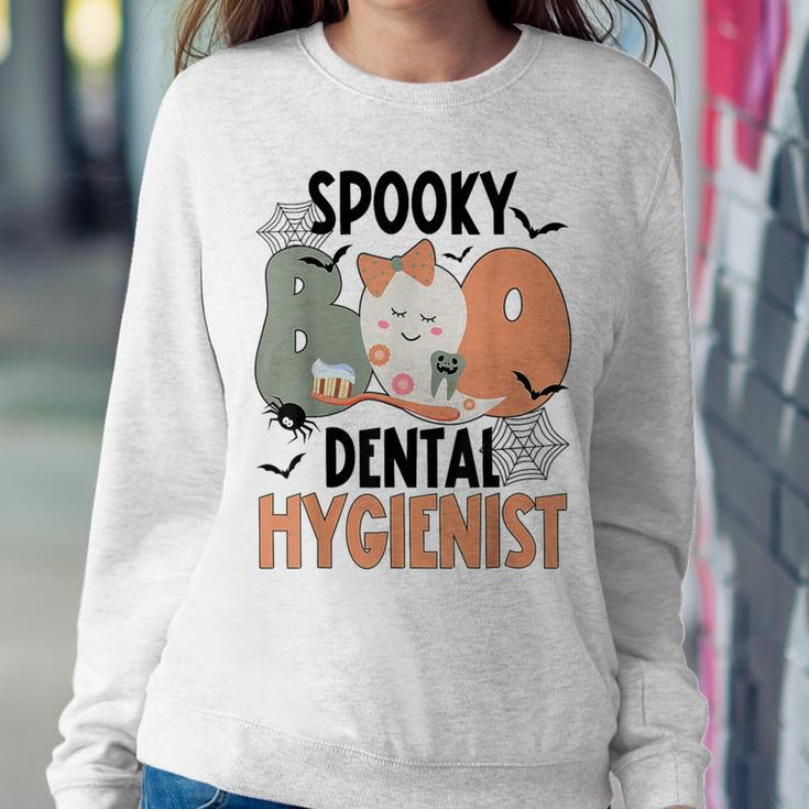 Groovy Halloween Spooky Dental Hygiene Dentist Hygienist Women Sweatshirt Unique Gifts