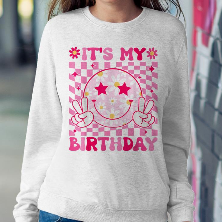 Groovy It's My Birthday Ns Girls Kid Bday Flower Women Sweatshirt Unique Gifts