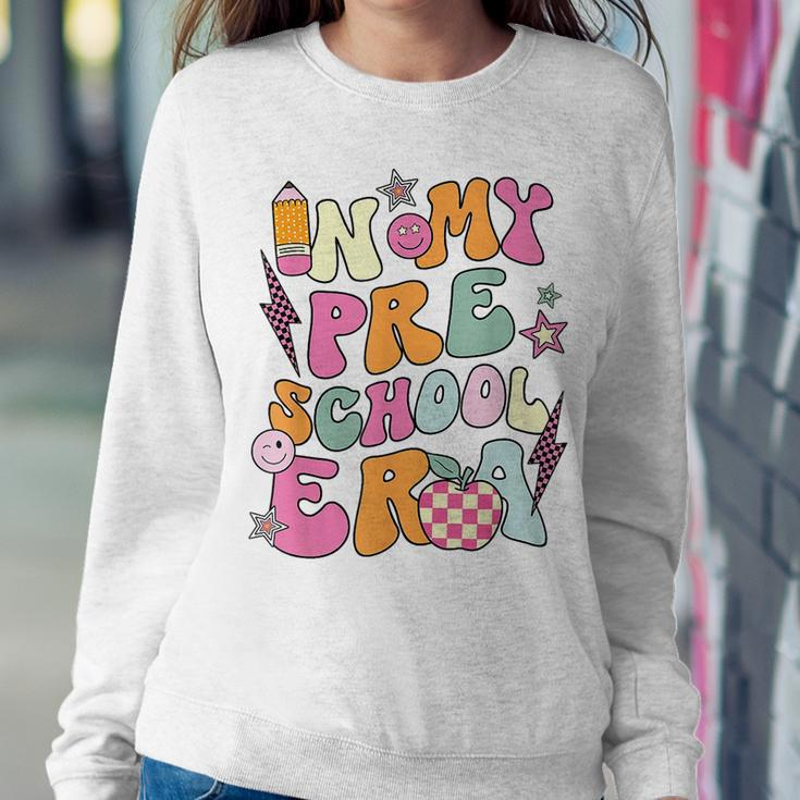 Groovy In My Preschool Era Teacher Back To School Women Women Sweatshirt Funny Gifts