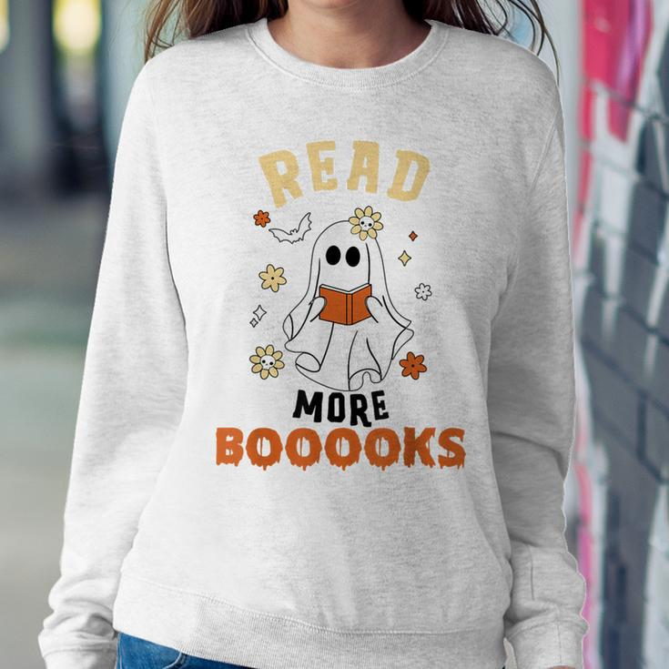 Halloween Ghost Read More Books Groovy Women Sweatshirt Funny Gifts