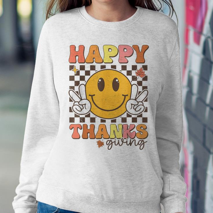 Happy Thanksgiving Retro Smile Face Fall Autumn Women Sweatshirt Personalized Gifts