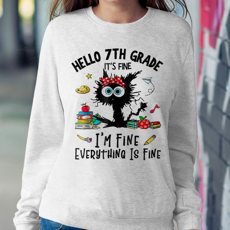 Hello Seventh Grade Funny 7Th Grade Back To School Women Crewneck Graphic Sweatshirt Unique Gifts