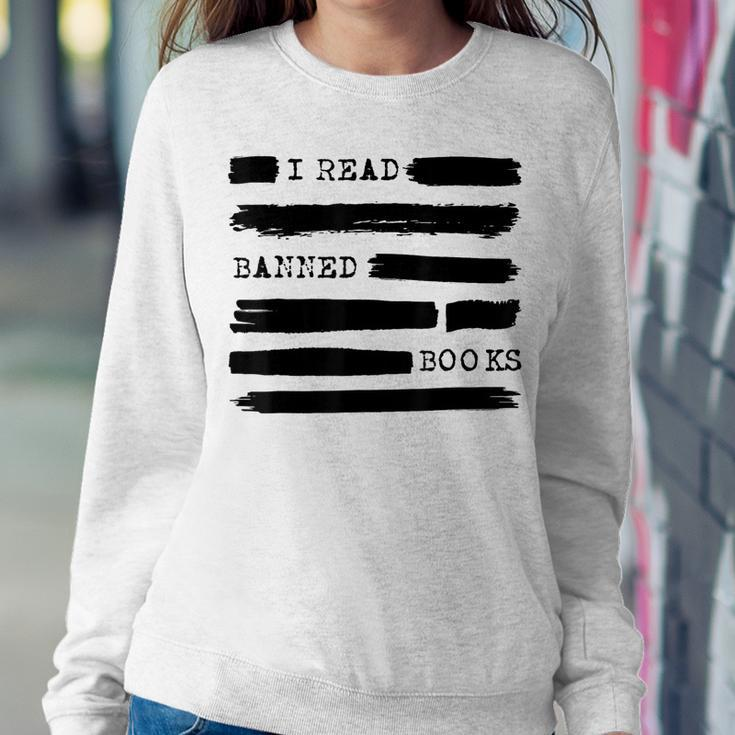 I Read Banned Books Banned Books Week Gift Librarian Teacher Women Crewneck Graphic Sweatshirt Funny Gifts
