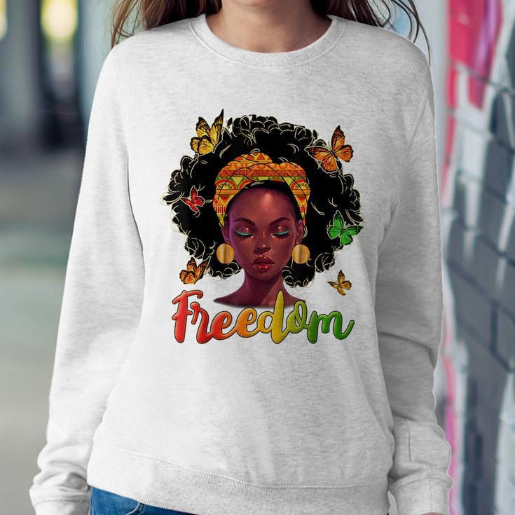 Junenth Outfit Freedom Women Girl Dress 19Th June Gifts Women Crewneck Graphic Sweatshirt Funny Gifts