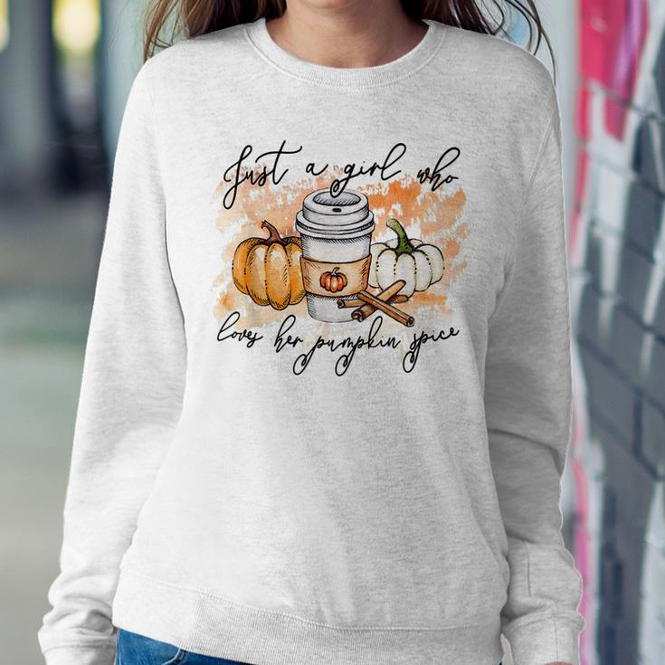 Just A Girl Who Loves Fall Pumpin Spice Latte Autumn Women Sweatshirt Unique Gifts