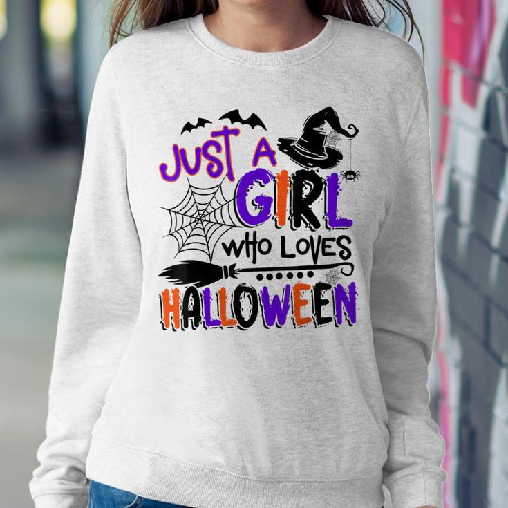 Just A Girl Who Loves Halloween Halloween Costume Women Sweatshirt Unique Gifts