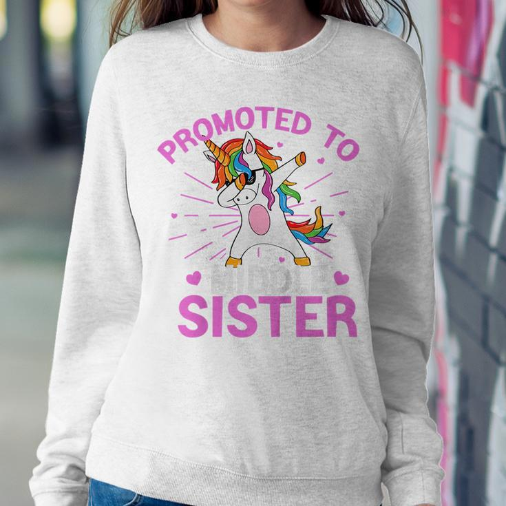 Kids Promoted To Middle Sister Unicorn Baby Announcement Toddler Women Crewneck Graphic Sweatshirt Unique Gifts