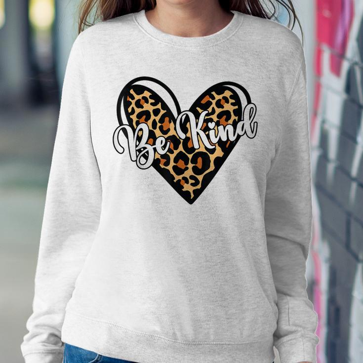 Be Kind Unity Day Orange Anti Bullying Leopard Heart Women Sweatshirt Unique Gifts