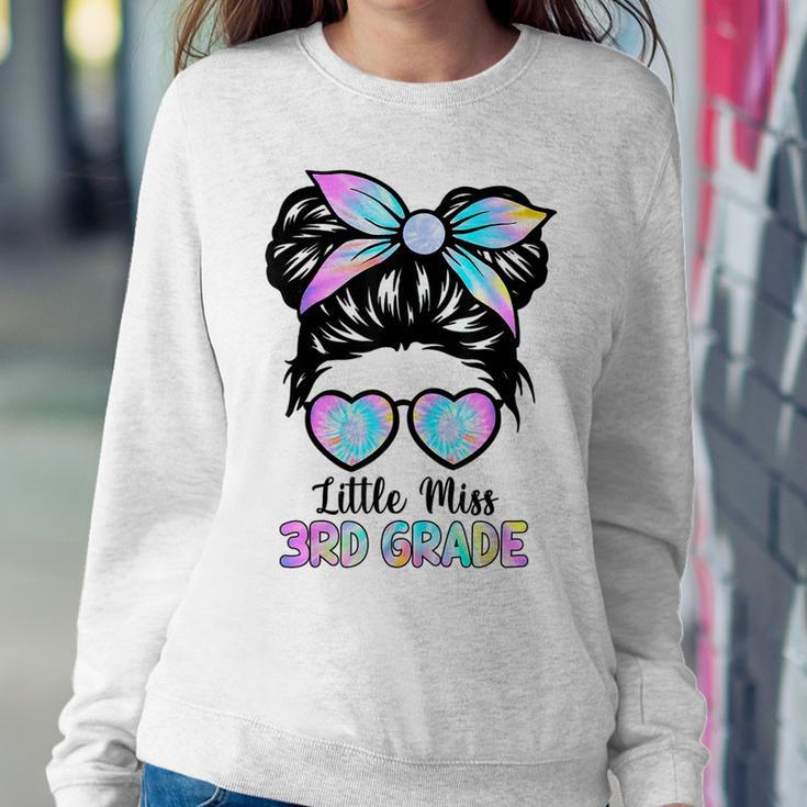 Little Miss Third Grade Girls Back To School 3Rd Grade Women Crewneck Graphic Sweatshirt Unique Gifts