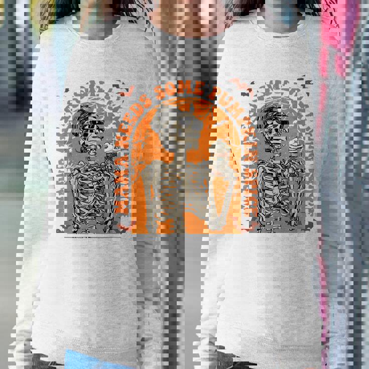 Mama Needs Some Pumpkin Spice Fall Coffee Skeleton Halloween For Mama Women Sweatshirt Unique Gifts