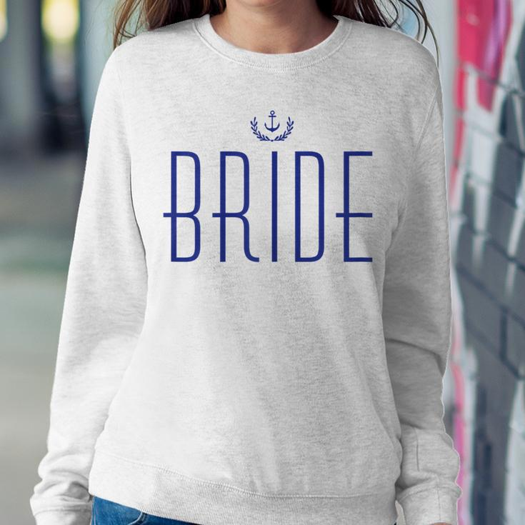 Nautical Bride With Anchor Navy Blue Women Sweatshirt Unique Gifts