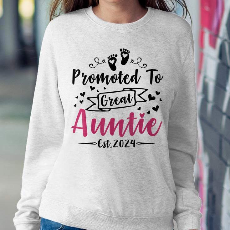 Promoted To Great Auntie Est 2024 Baby Women Sweatshirt Unique Gifts