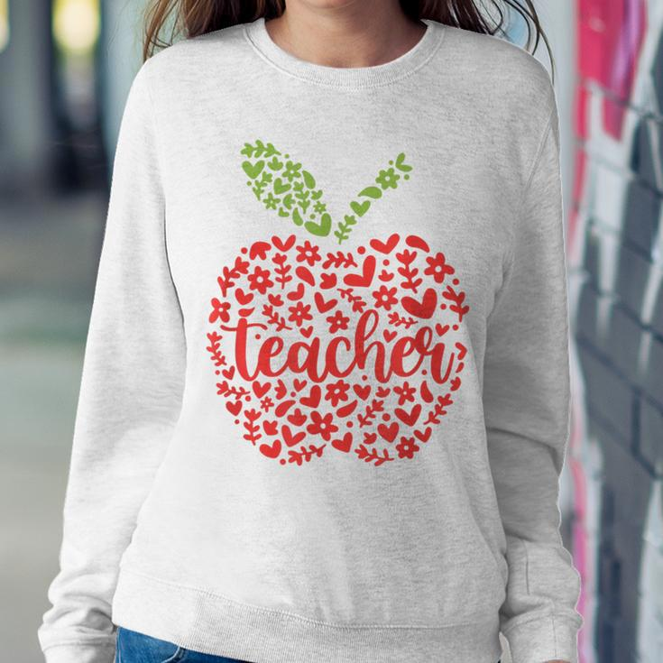 Proud Teacher Apple Shape Teacher Job Pride Women Sweatshirt Unique Gifts