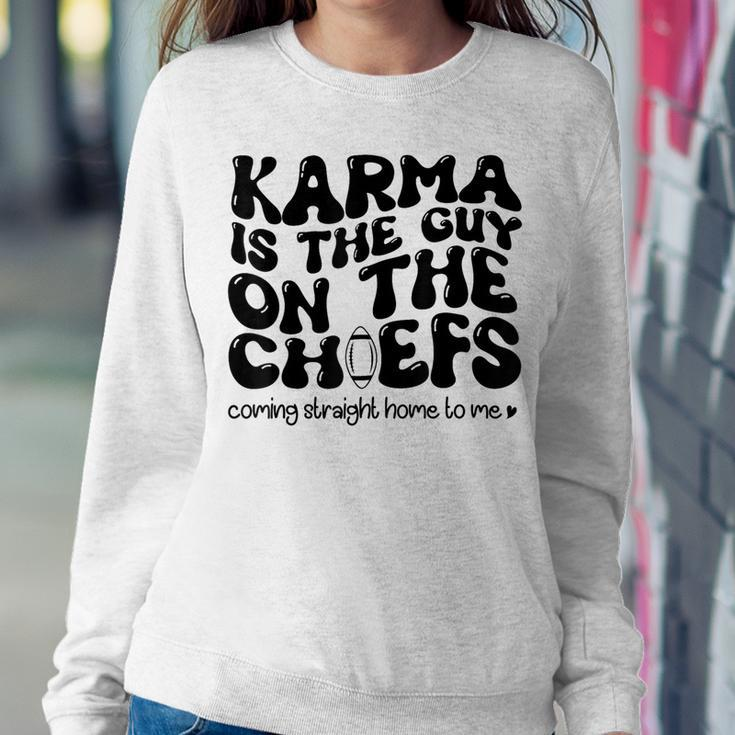 Retro Groovy Karma Is The Guy On The Chief Women Sweatshirt Unique Gifts