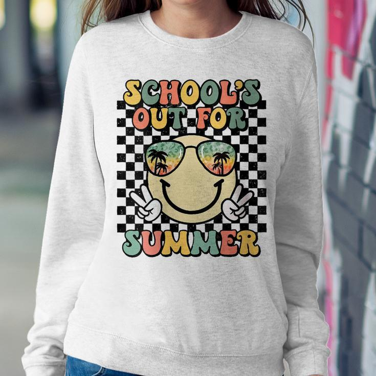 Schools Out For Summer Cute Smile Face Last-Day Of School Women Sweatshirt Unique Gifts