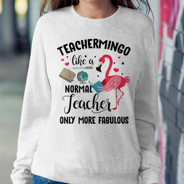 Teachermingo Like A Normal Teacher Only More Fabulous Funny Women Crewneck Graphic Sweatshirt Personalized Gifts