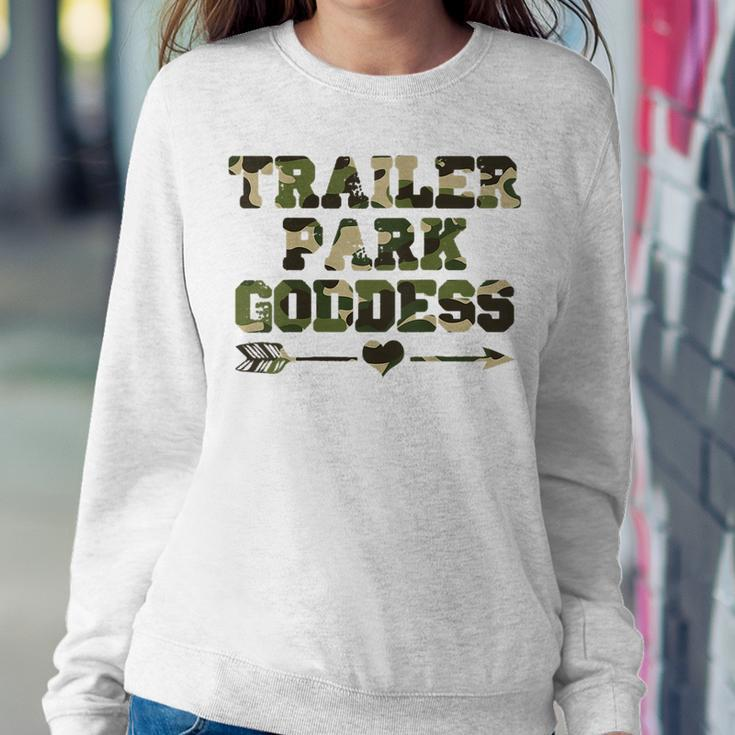 Trailer Park Goddess Camouflage Funny Redneck White Trash Women Sweatshirt Unique Gifts