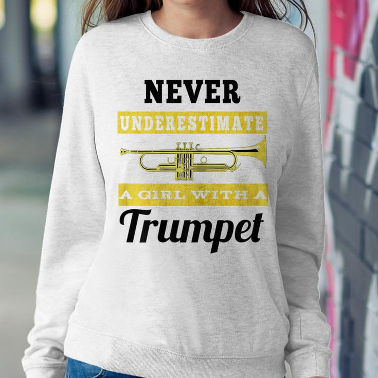 Never Underestimate A Girl With A Trumpet Band Women Sweatshirt Unique Gifts