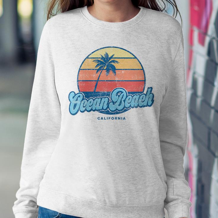 Vintage Ocean Beach California Ca Classic 70S Retro Surfer Women Sweatshirt Unique Gifts