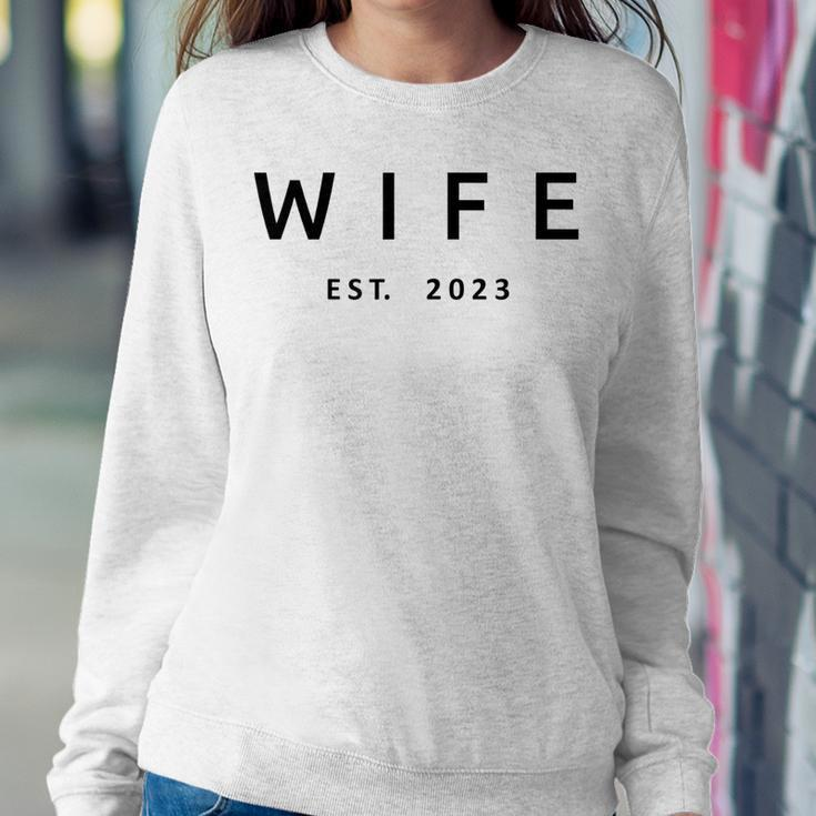 Wife Est 2023 Wedding Married Couple Matching Husband Wife Women Crewneck Graphic Sweatshirt Funny Gifts