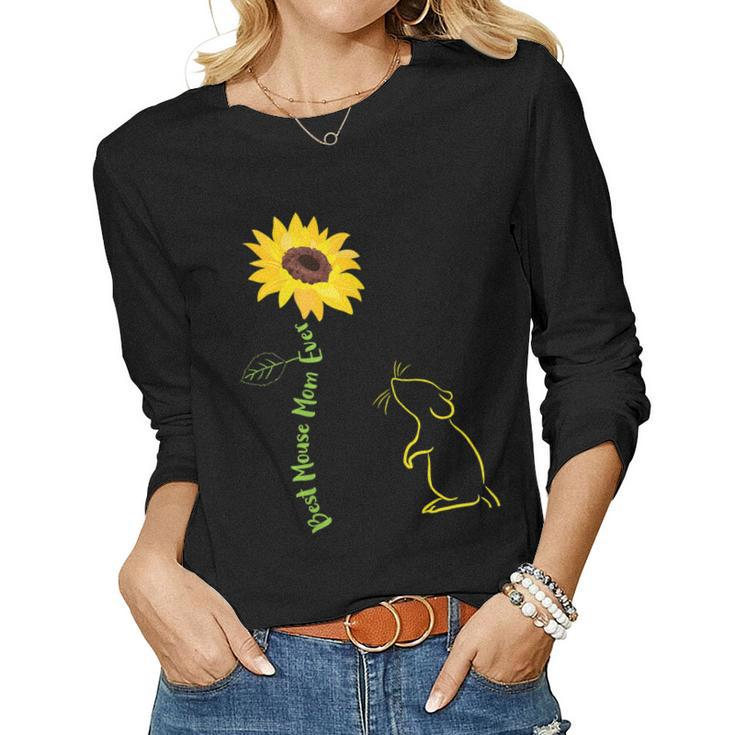Best Mouse Mom Ever Sunflower Mouse Mama Mouse Mouse For Women Women Long Sleeve T-shirt