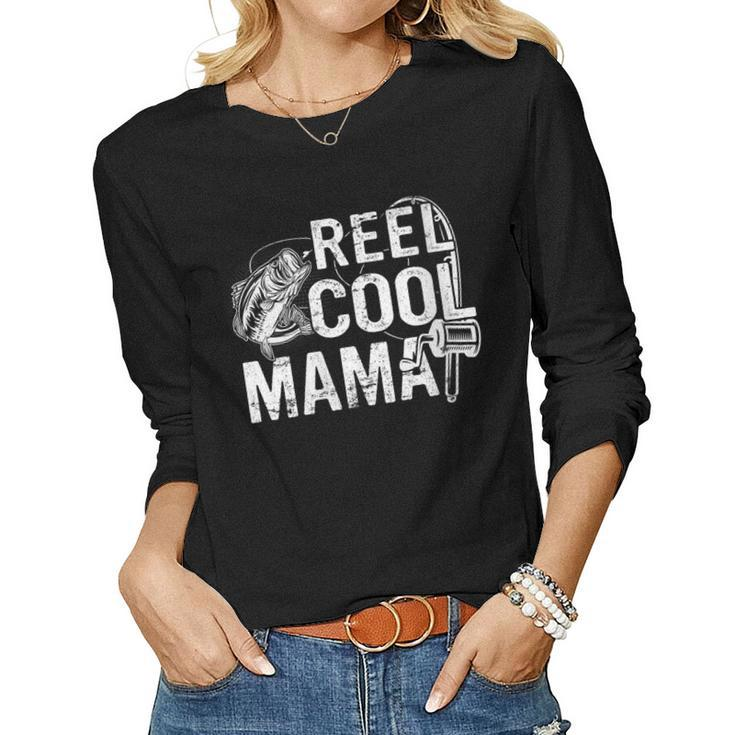 Distressed Reel Cool Mama Fishing  For Women Women Long Sleeve T-shirt