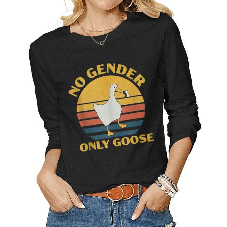 Goose No Gender Nonbinary Lgbt Duck Gay Pride Lgbt Lover Women Long Sleeve T-shirt