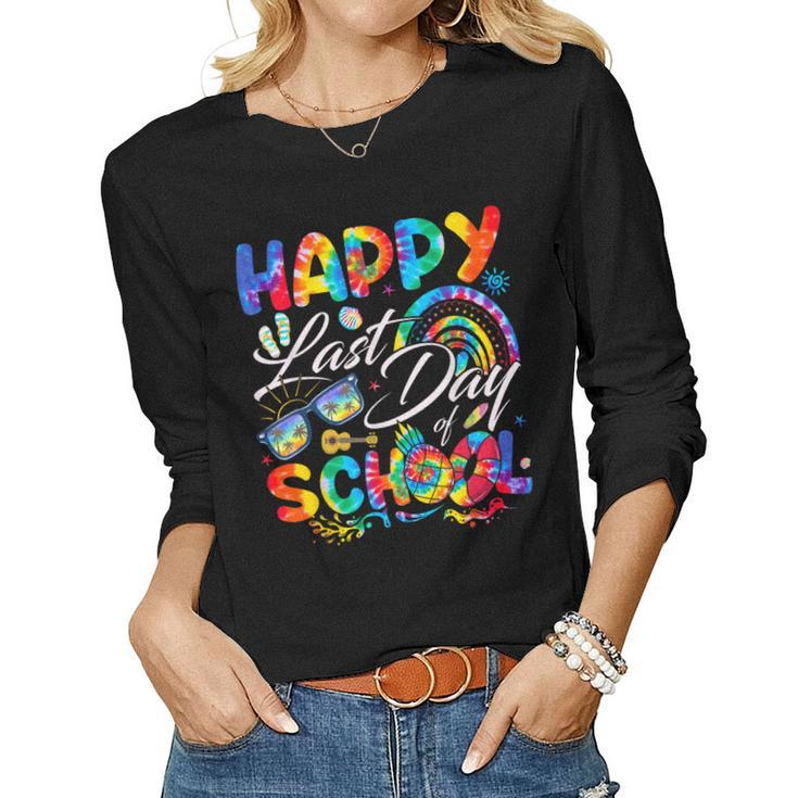 Happy Last Day Of School Teachers End Of Year Students Women Long Sleeve T-shirt