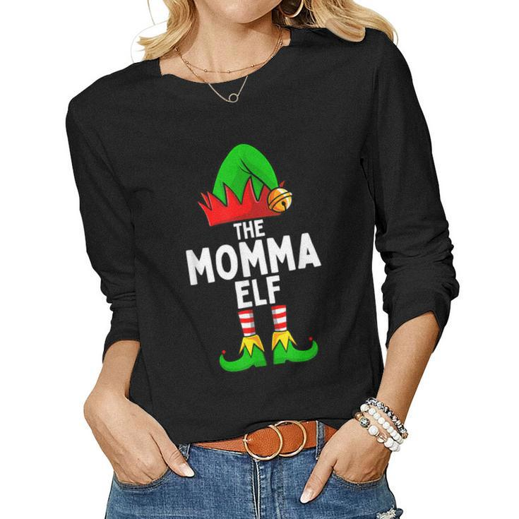 Momma Elf Matching Family Christmas Women  Gift For Women Women Graphic Long Sleeve T-shirt