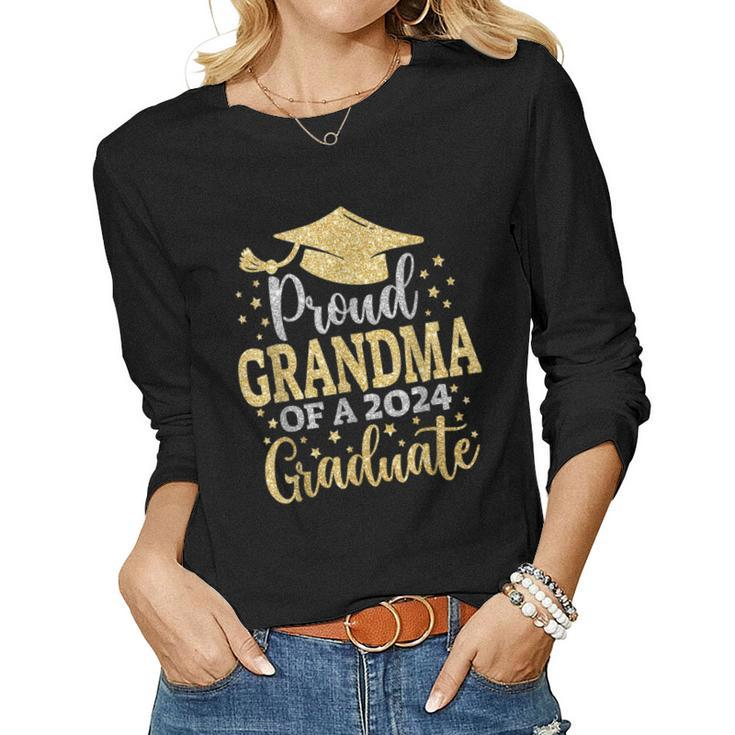 Nana Senior 2024 Proud Grandma Of A Class Of 2024 Graduate Women Long Sleeve T-shirt