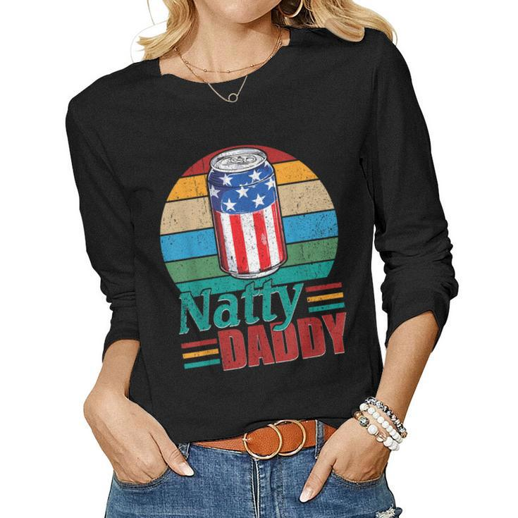 Natty Daddy Funny Dad Bob Beer Drinker Fathers Day Women Graphic Long Sleeve T-shirt
