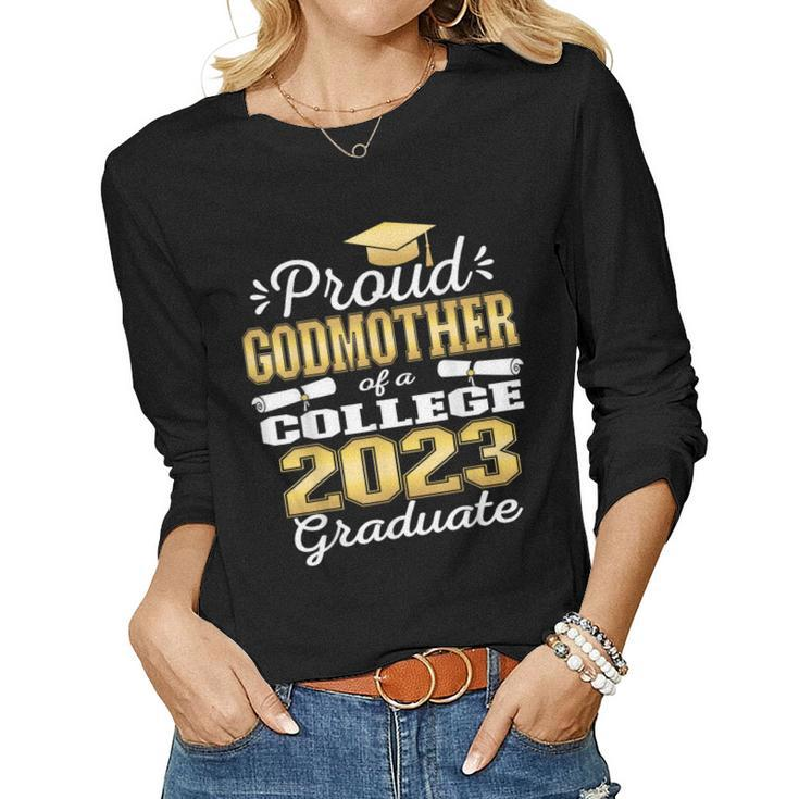 Proud Godmother Of 2023 College Graduate Family 23 Women Long Sleeve T-shirt