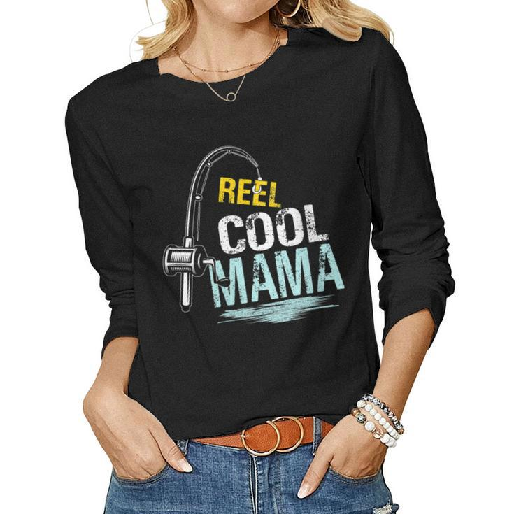 Reel Cool Mama Fishing Fisherman Retro For Women Women Long Sleeve T-shirt