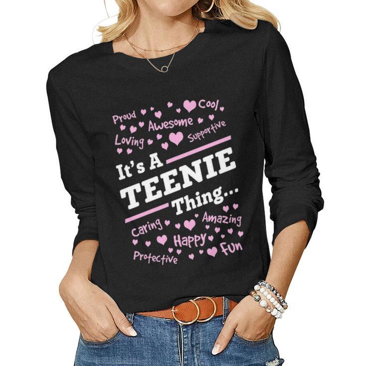 Teenie Grandma Gift Its Anie Thing Women Graphic Long Sleeve T-shirt