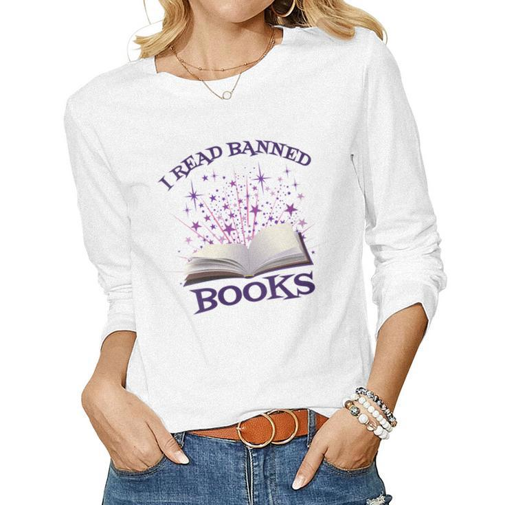 Bibliophile Book Nerd I Read Banned Books Women Long Sleeve T-shirt