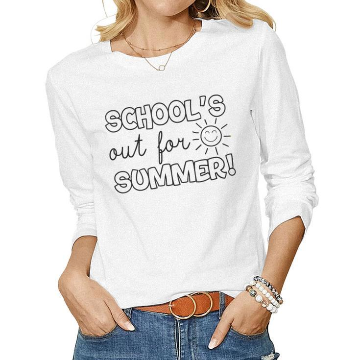 Teacher End Of Year Schools Out For Summer Last Day Women Long Sleeve T-shirt