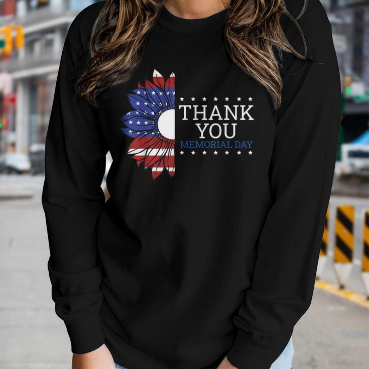 American Flag Memorial Day For Women Memorial Day Women Long Sleeve T-shirt Gifts for Her