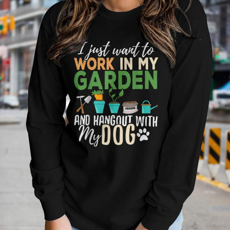 Gardening Dog Lover Gardener Garden Pet Gift Plants Women Graphic Long Sleeve T-shirt Gifts for Her