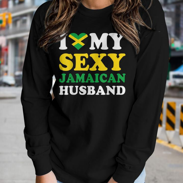 I Love My Sexy Jamaican Husband Jamaica Wife Gift Gift For Women Women Graphic Long Sleeve T-shirt Gifts for Her
