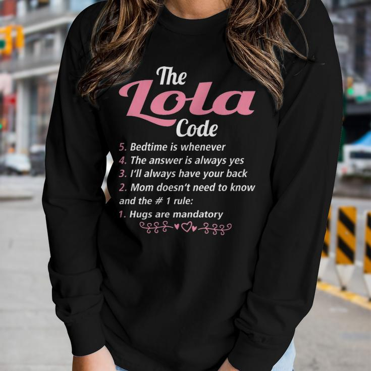 Lola Grandma Gift The Lola Code Women Graphic Long Sleeve T-shirt Gifts for Her
