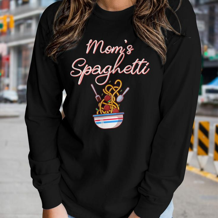 Moms Spaghetti And Meatballs Meme Food For Women Women Long Sleeve T-shirt Gifts for Her